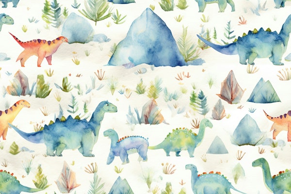 Watercolor Dinos