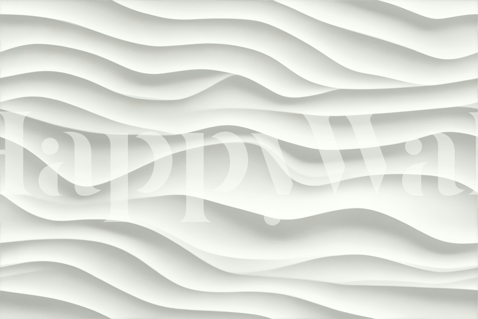 Calm white ripple wallpaper design in a room