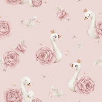 Peony Swan - small - pink tapete