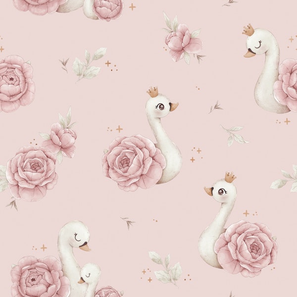 Peony Swan - small - pink