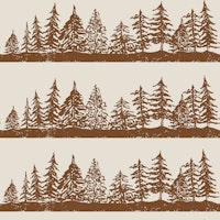 Scandinavian Earthy Woodland Silhouettes tapete