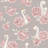 Peony Swan 2 - grey tapete