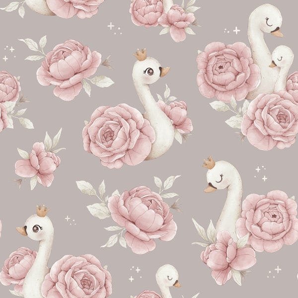 Peony Swan 2 - grey