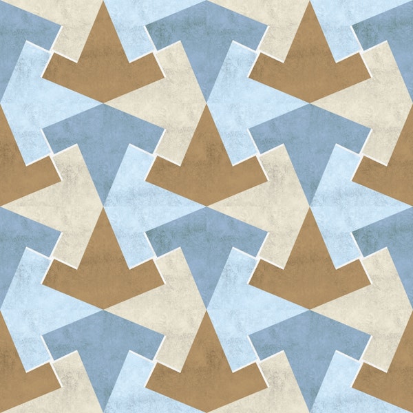Earthy Blue Triangles