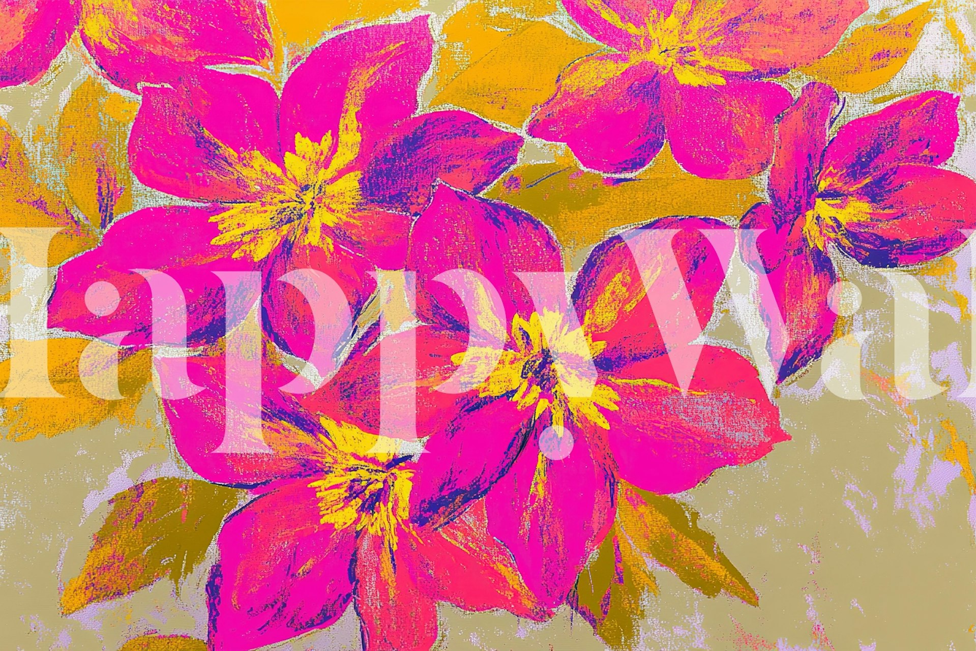 So Pink Flowers wallpaper in a room