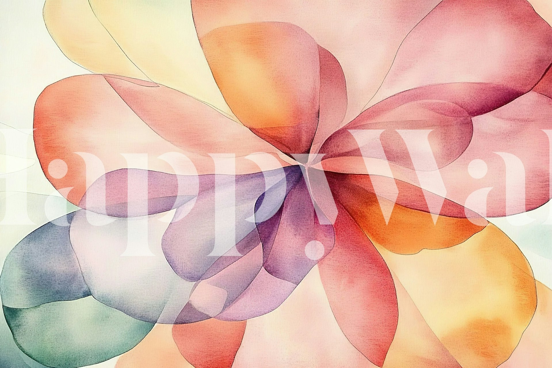 Flowers in transparency tapet i et rum