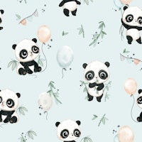 Baby Panda - blue tapet