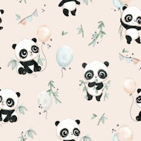 Baby Panda - beige tapet