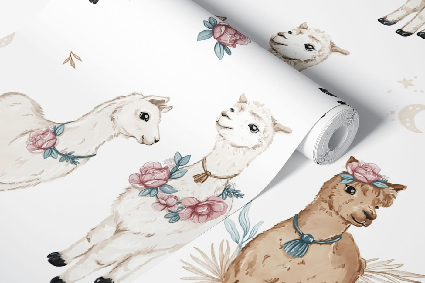 Boho Alpaca wallpaper roll