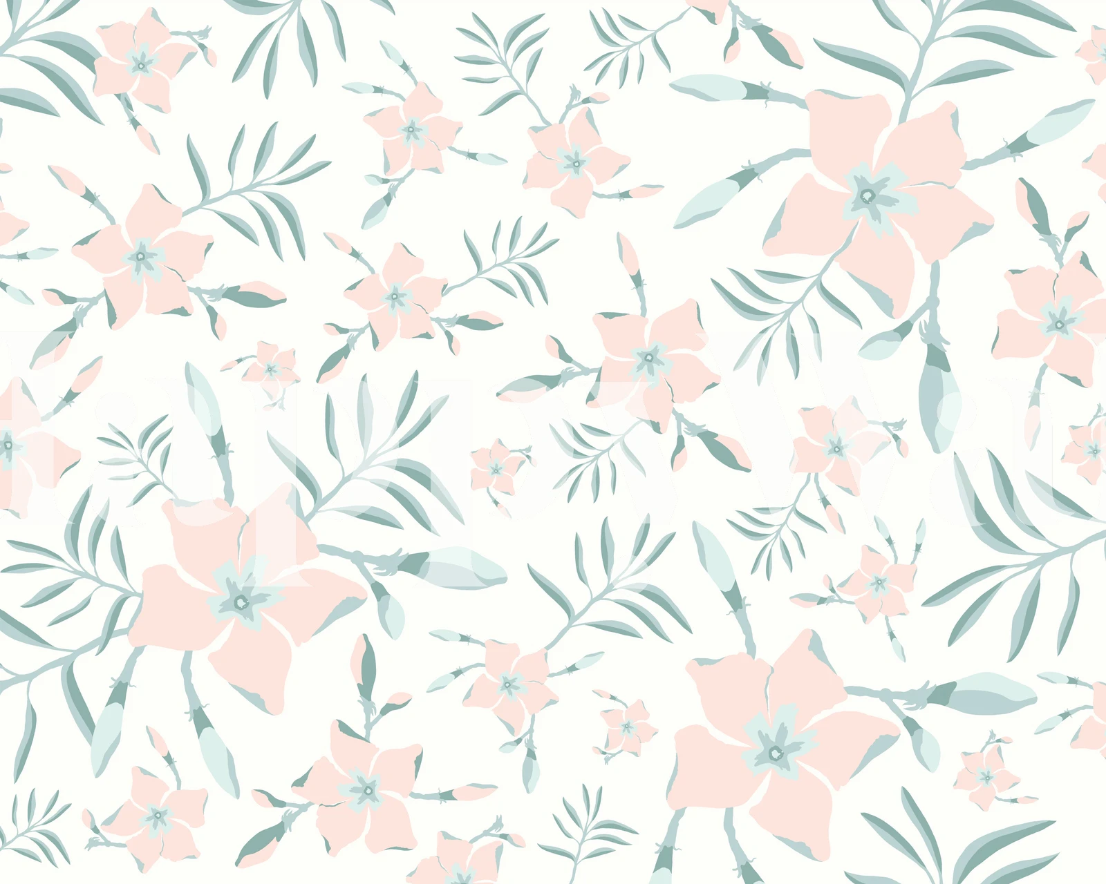 Tropical Floral Light wallpaper design in a room