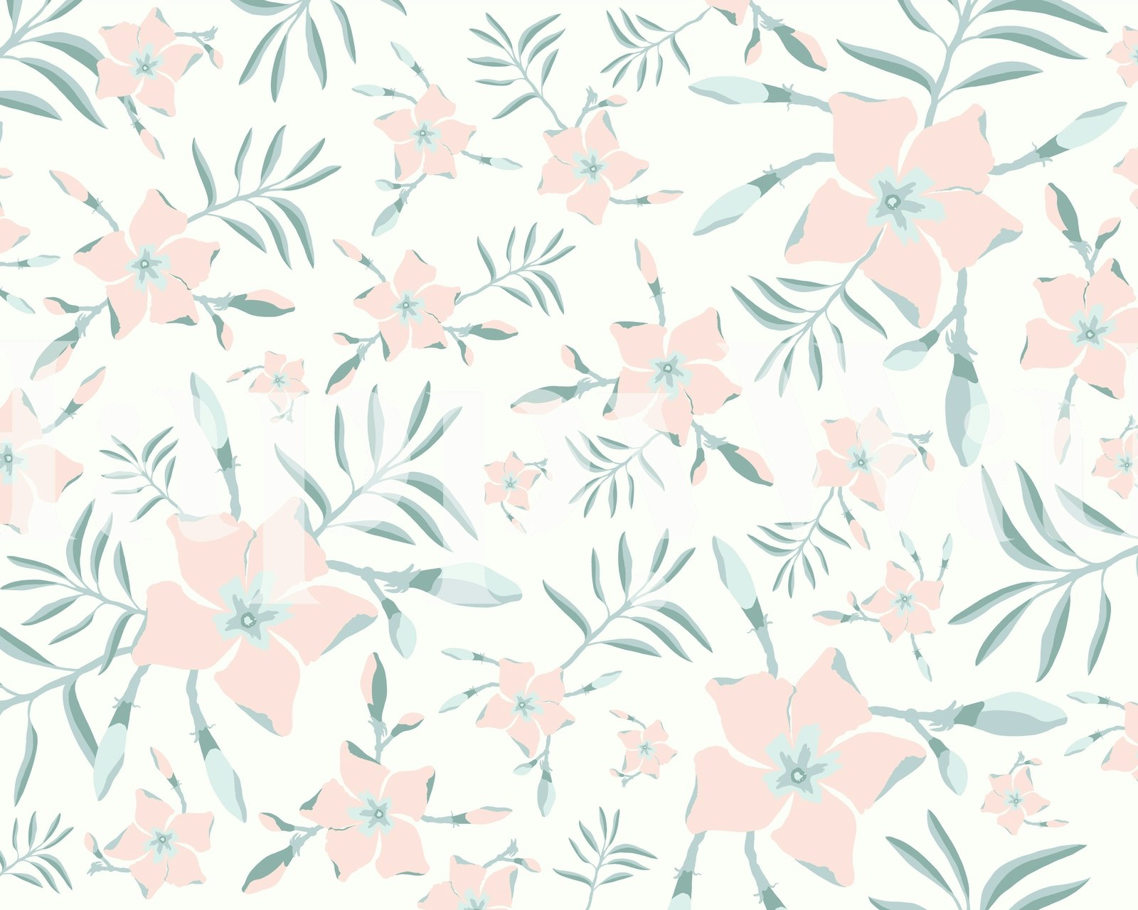 Σχεδίαση ταπετσαρίας Tropical Floral Light σε ένα δωμάτιο