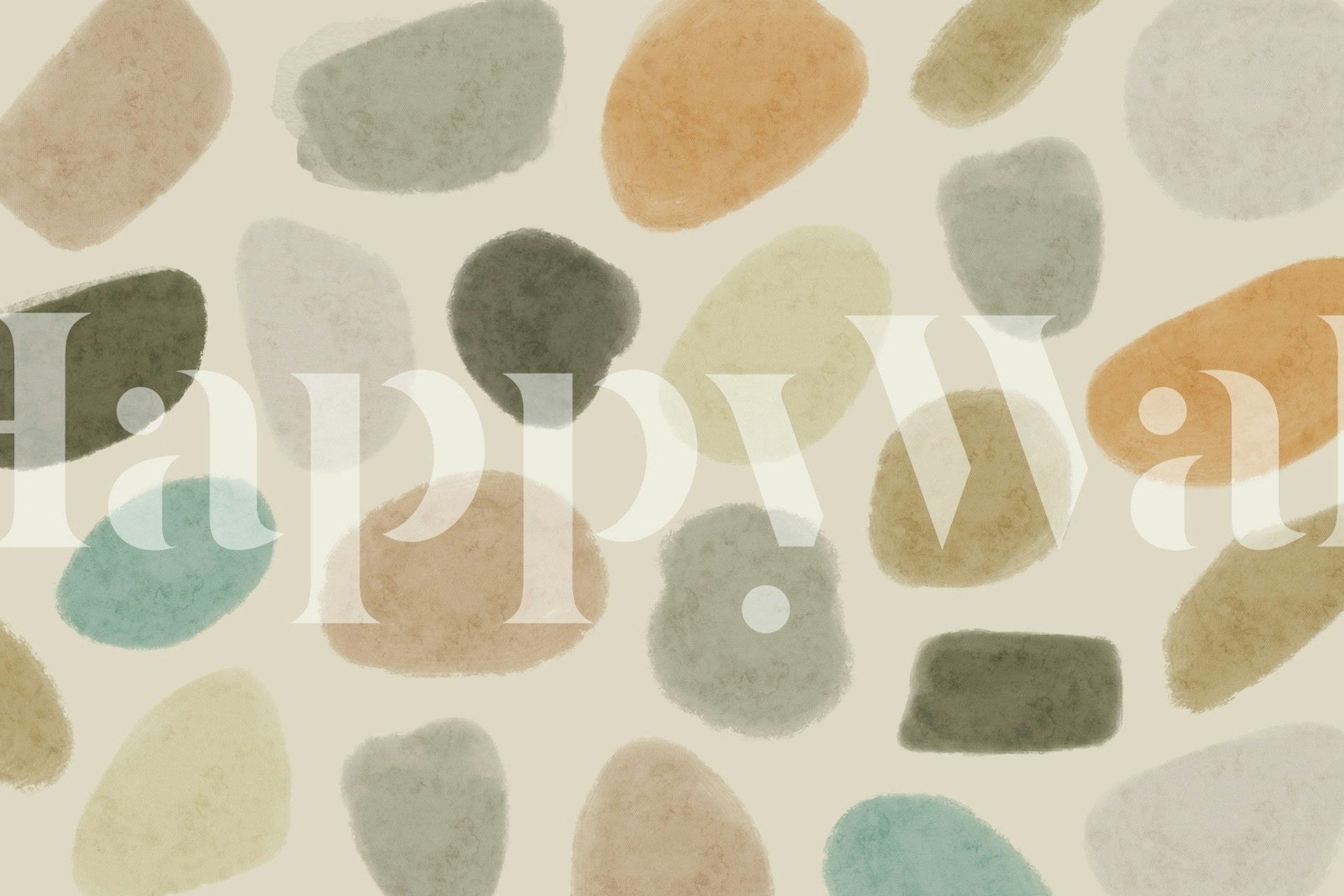 Earthy tones arrangement wallpaper in room