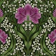 Intricate floral damask - purple