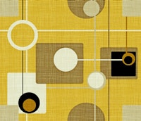 Mid-Century Style Motif Mustard papiers peint