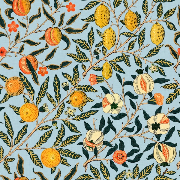 William Morris Pomegranate or Fruit Baby Blue