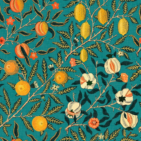 William Morris Pomegranate or Fruit Turquoise