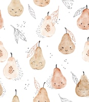 Pear Season - beige wallpaper
