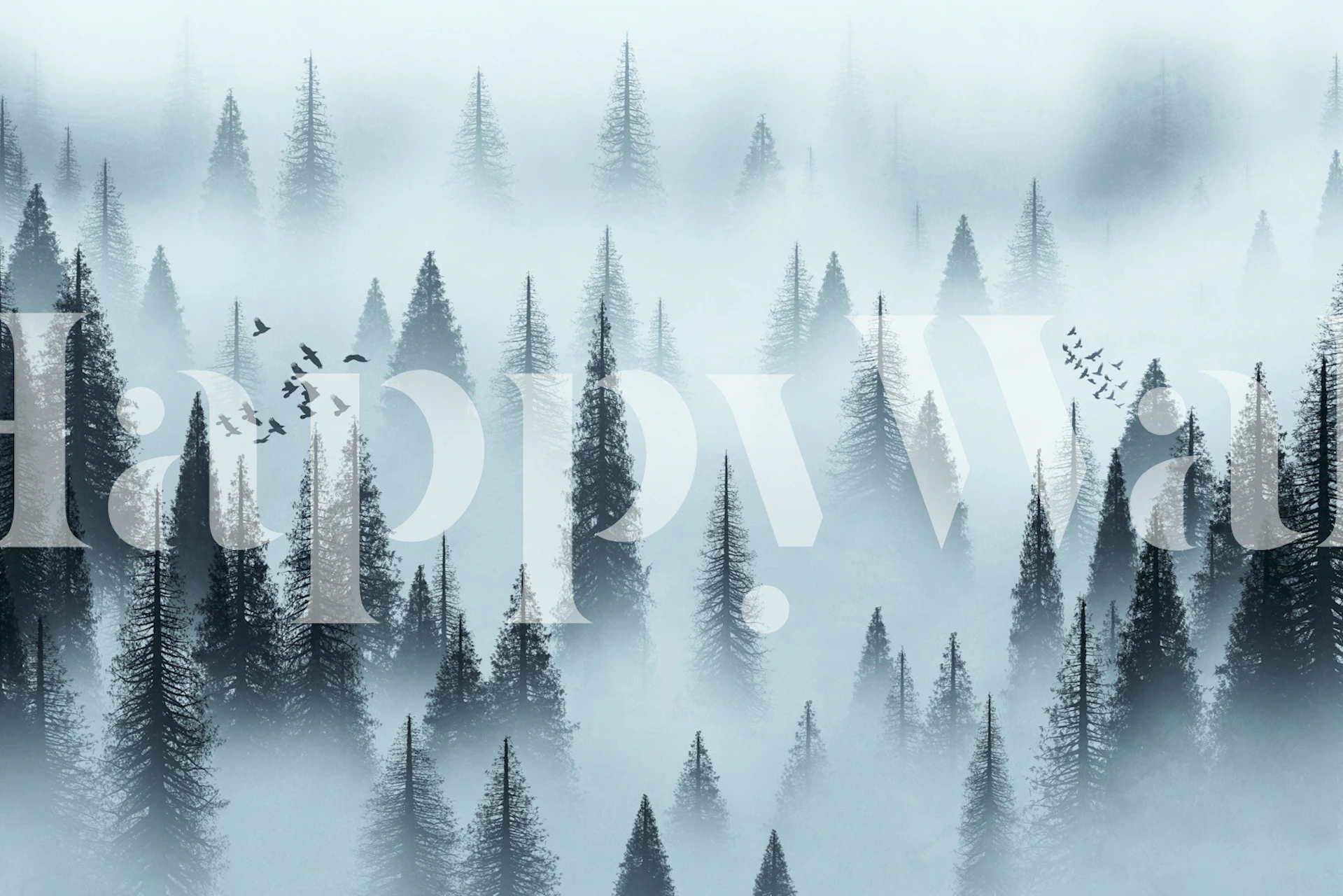 Tranquil Forest Dawn-tapetti huoneessa