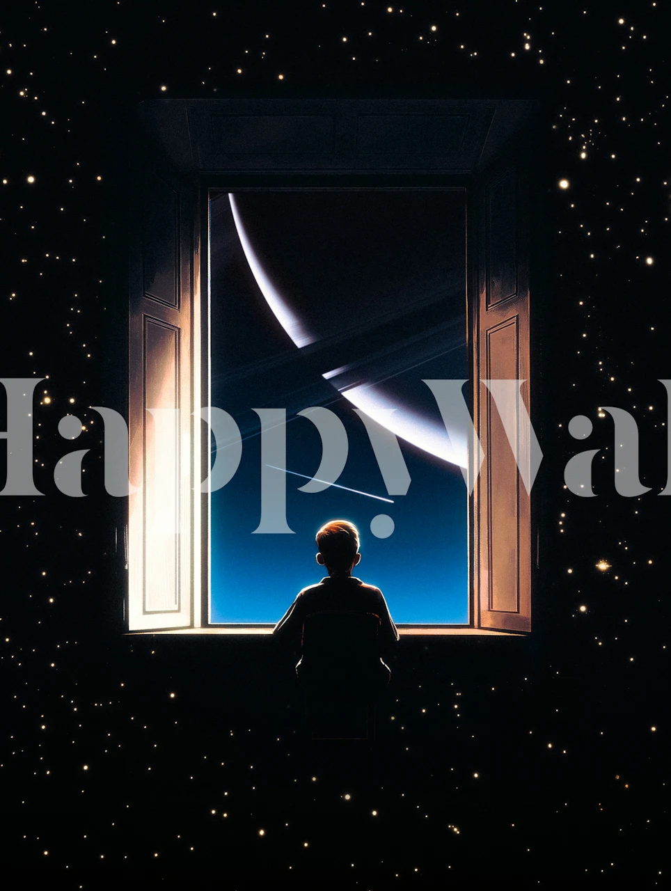 Cosmic Wonder wallpaper displayed in a room