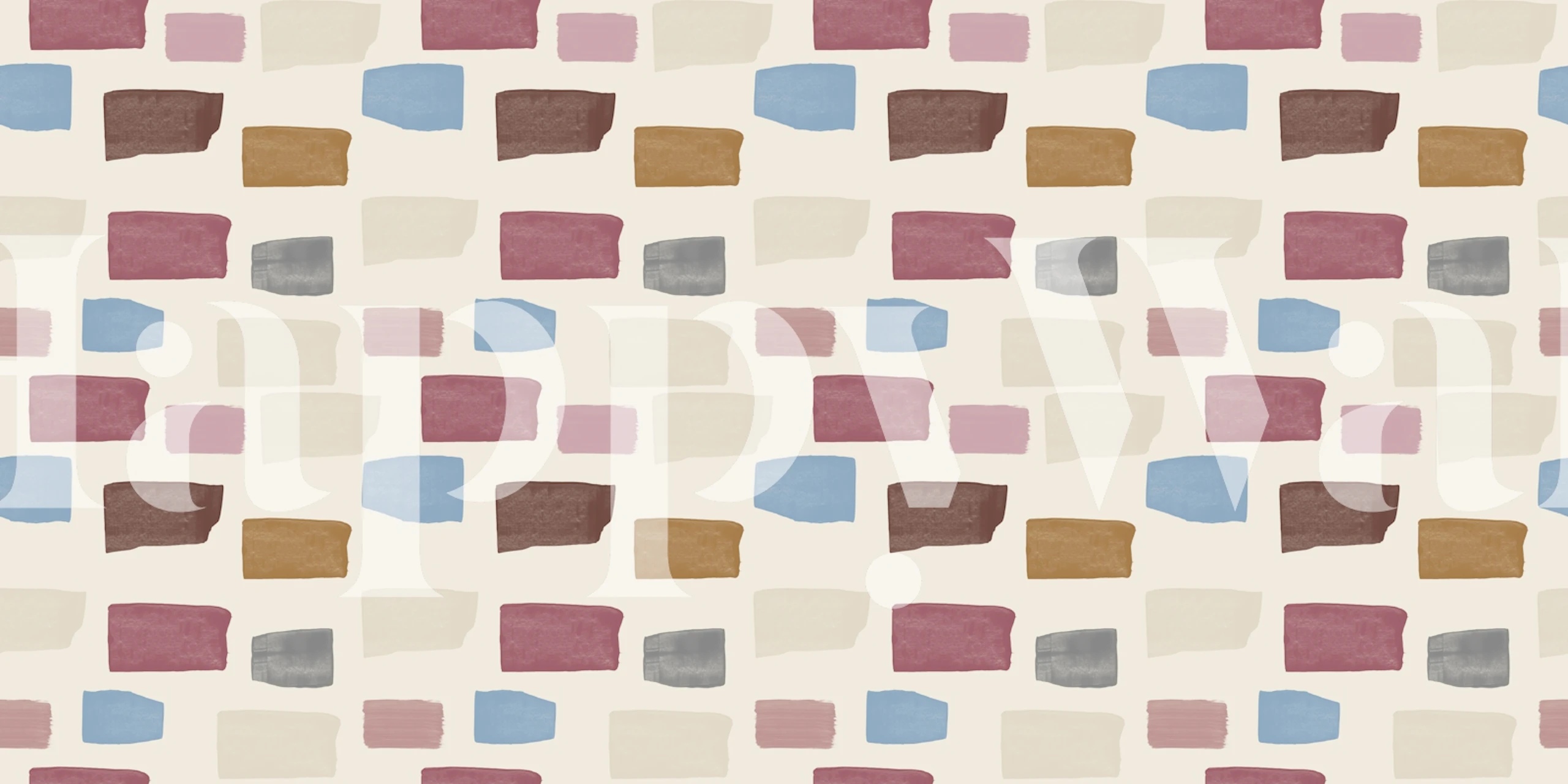 Colorful brush strokes in various shades on neutral wallpaper