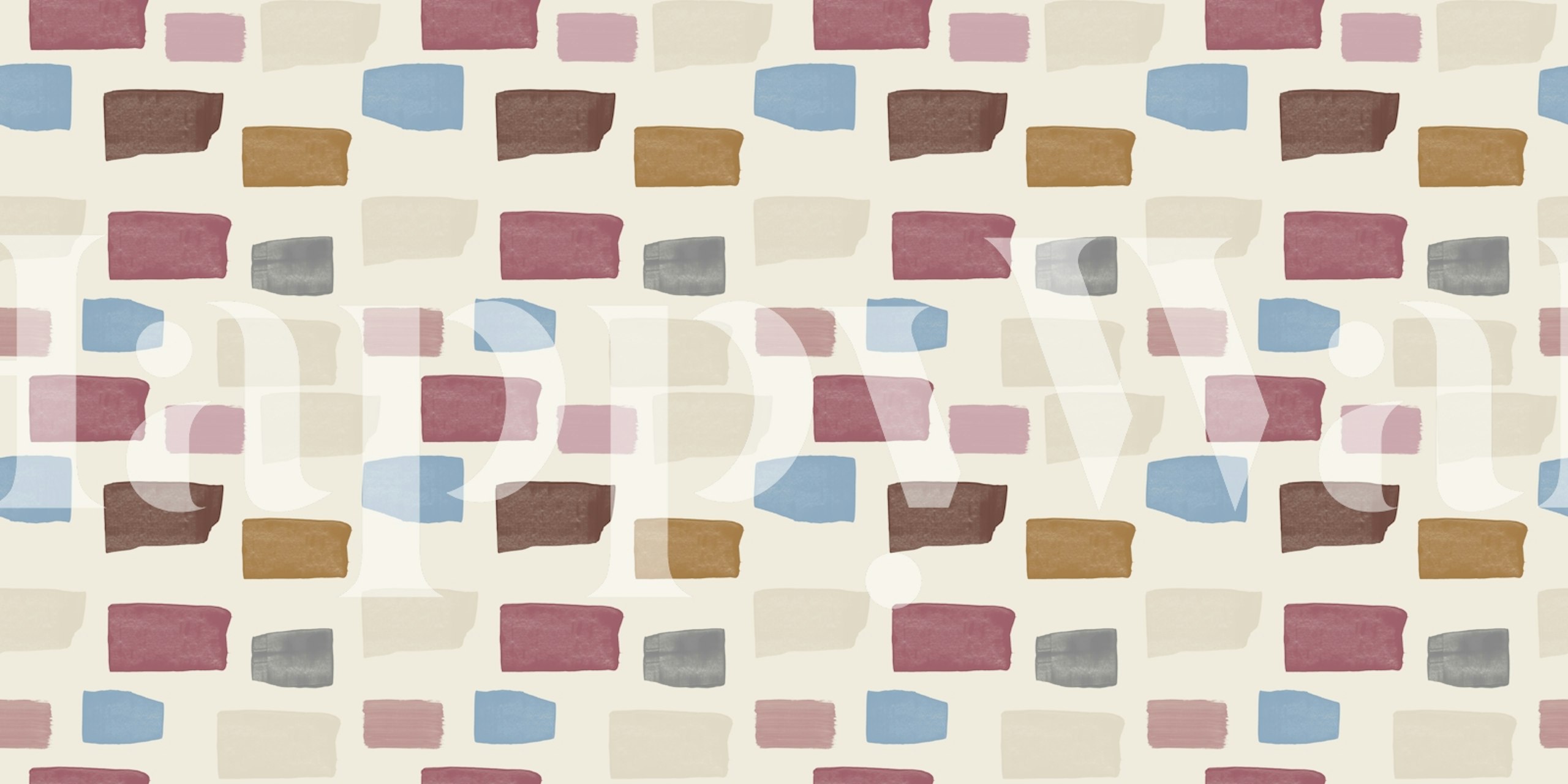 Colorful brush strokes in various shades on neutral wallpaper