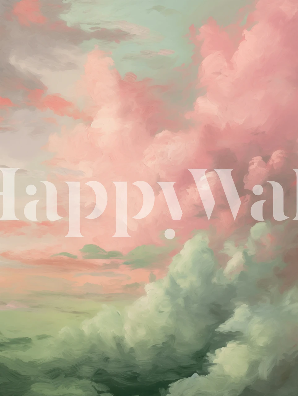 Blush Sky Dreamscape wallpaper in a room