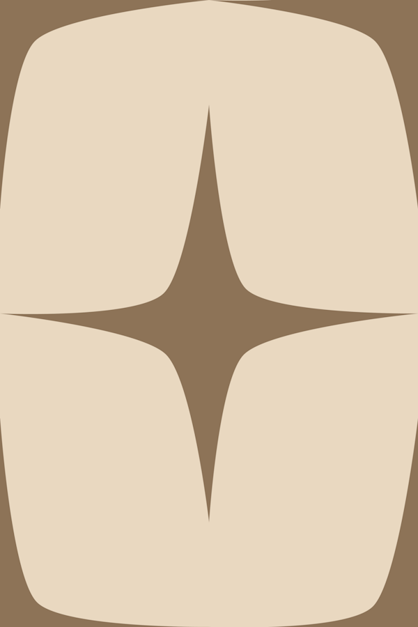 50s Atomic Starburst Mid Century Brown Beige