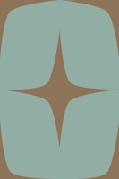 50s Atomic Starburst - Mid Century Blue Brown ταπετσαρία