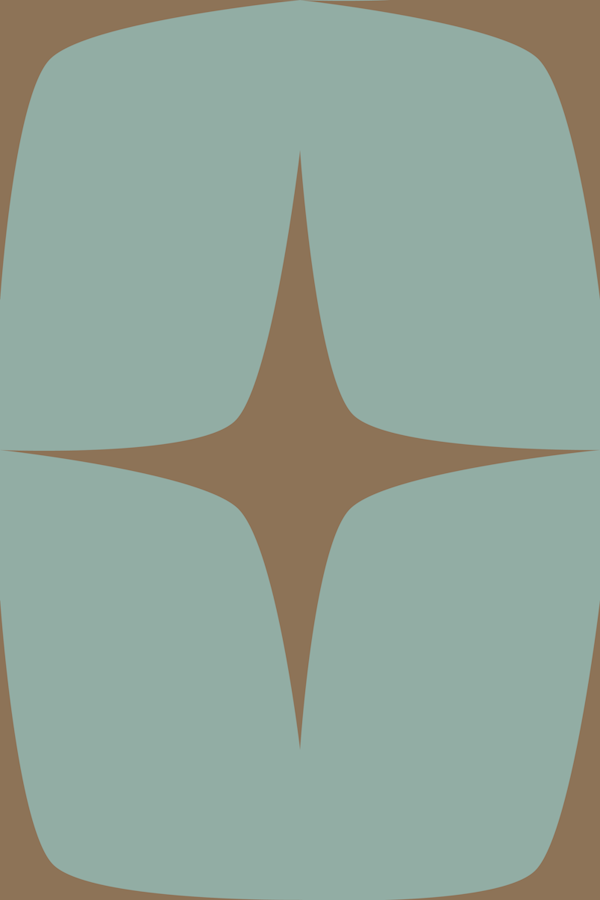 50s Atomic Starburst - Mid Century Blue Brown