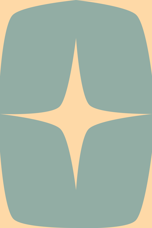 50s Atomic Starburst - Mid Century Blue Beige