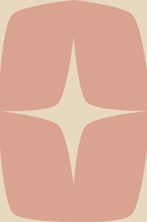 50s Atomic Starburst Mid Century Coral Beige tapete