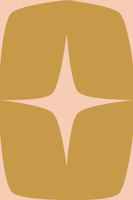 50s Atomic Starburst Mid Mod Mustard Peach tapete