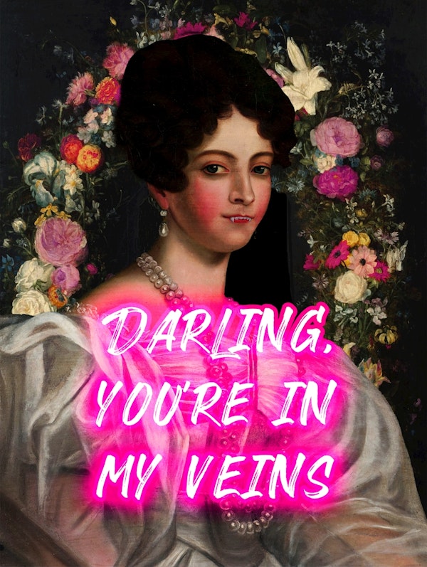 Elegant Neon Vampire Lady