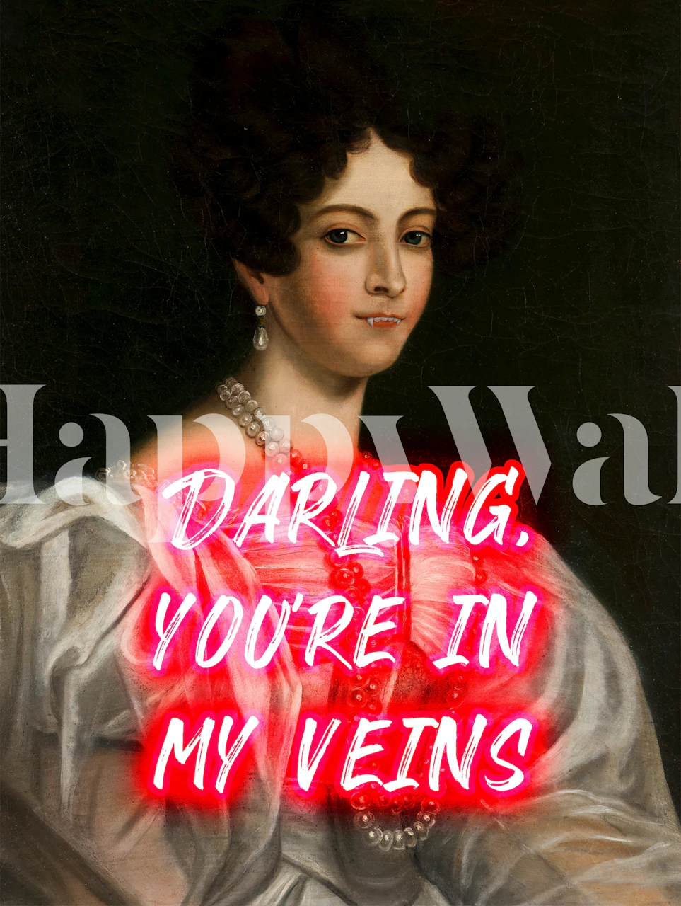 Neon Vampire Romance wallpaper in a room