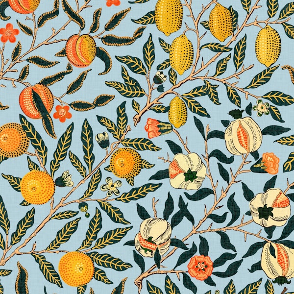 William Morris Pomegranate Fruit Baby Blue