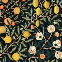 William Morris Pomegranate Fruit Black tapet