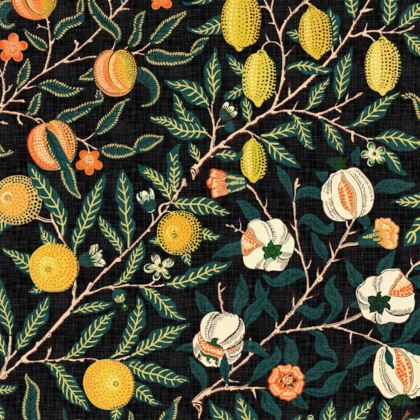 William Morris Pomegranate Fruit Black