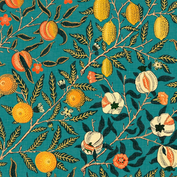 William Morris Pomegranate Fruit Turquoise