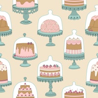 Vienna coffee house cakes Vintage style cream ταπετσαρία