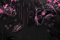 Neon Gaming Mural - pink behang