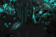 Neon Gaming mural - cyan