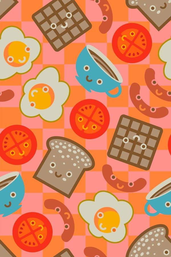 Breakfast Sweeties Cute Kawaii Smiling Faces