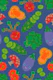 Vegetable Sweeties Cute Smiling Faces Dk Blue