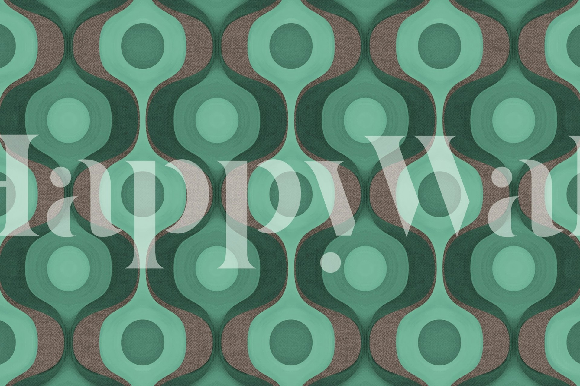 Emerald och mocha geometrisk tapet i ett rum