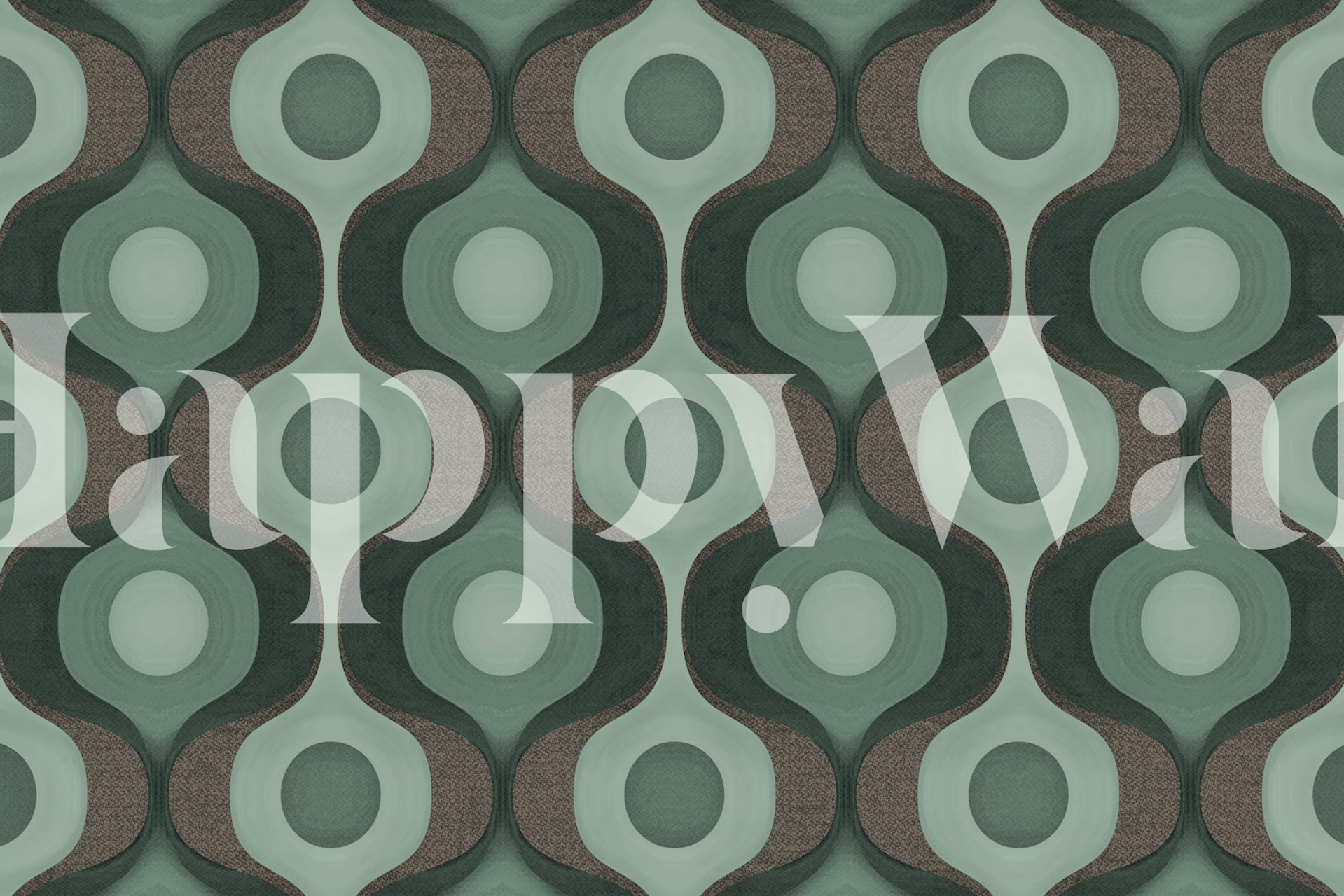 Earthy Sage 70s Groovy Geometry wallpaper design