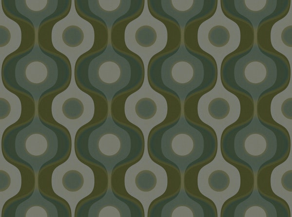 Earthy Sage 70s Groovy Geometry