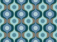 Earthy Blue 70s Groovy Geometry tapeta