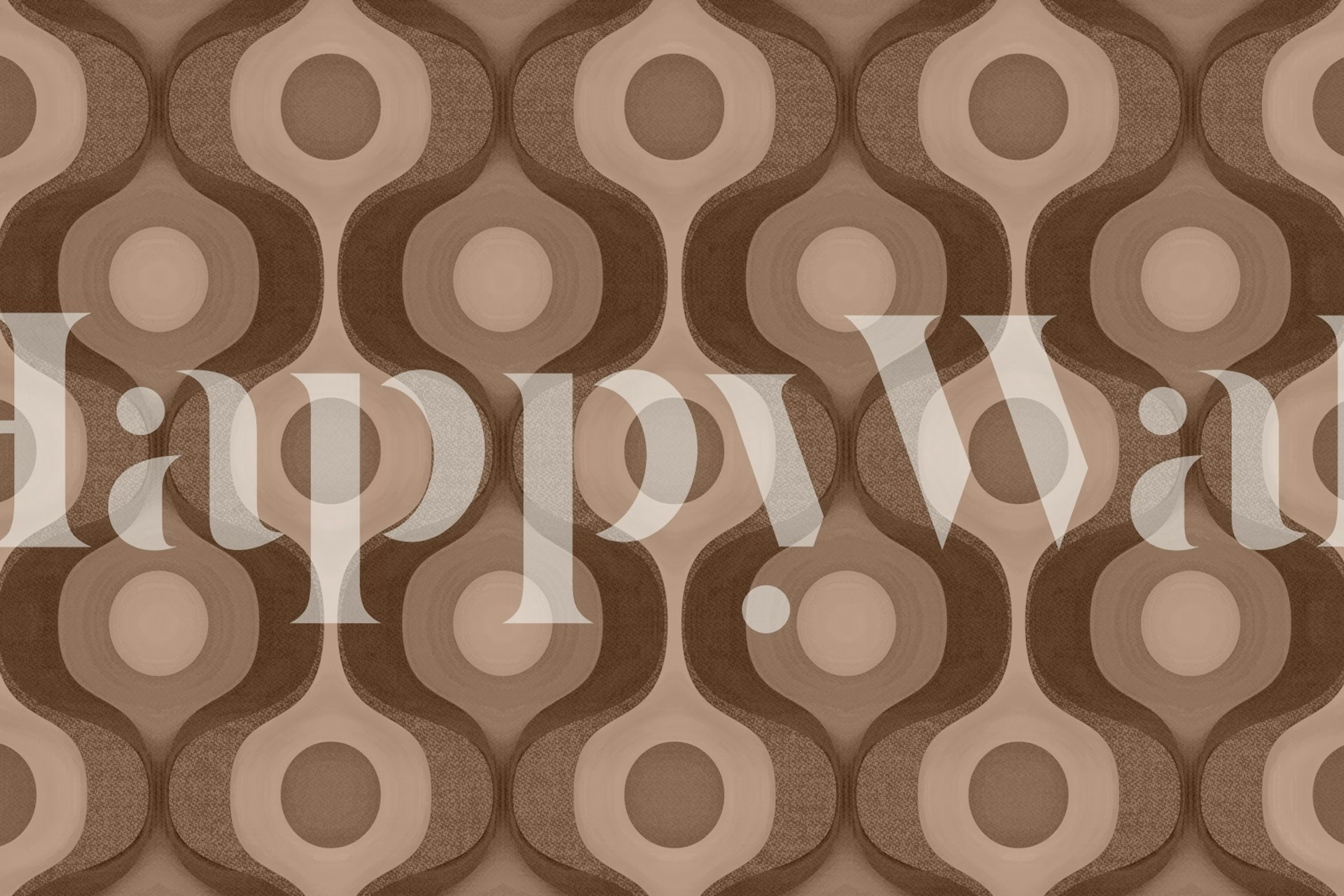 Tapeta Moody Mocha 70s Groovy Geometry u sobi