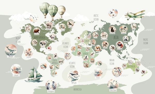Whimsical Wildlife Map