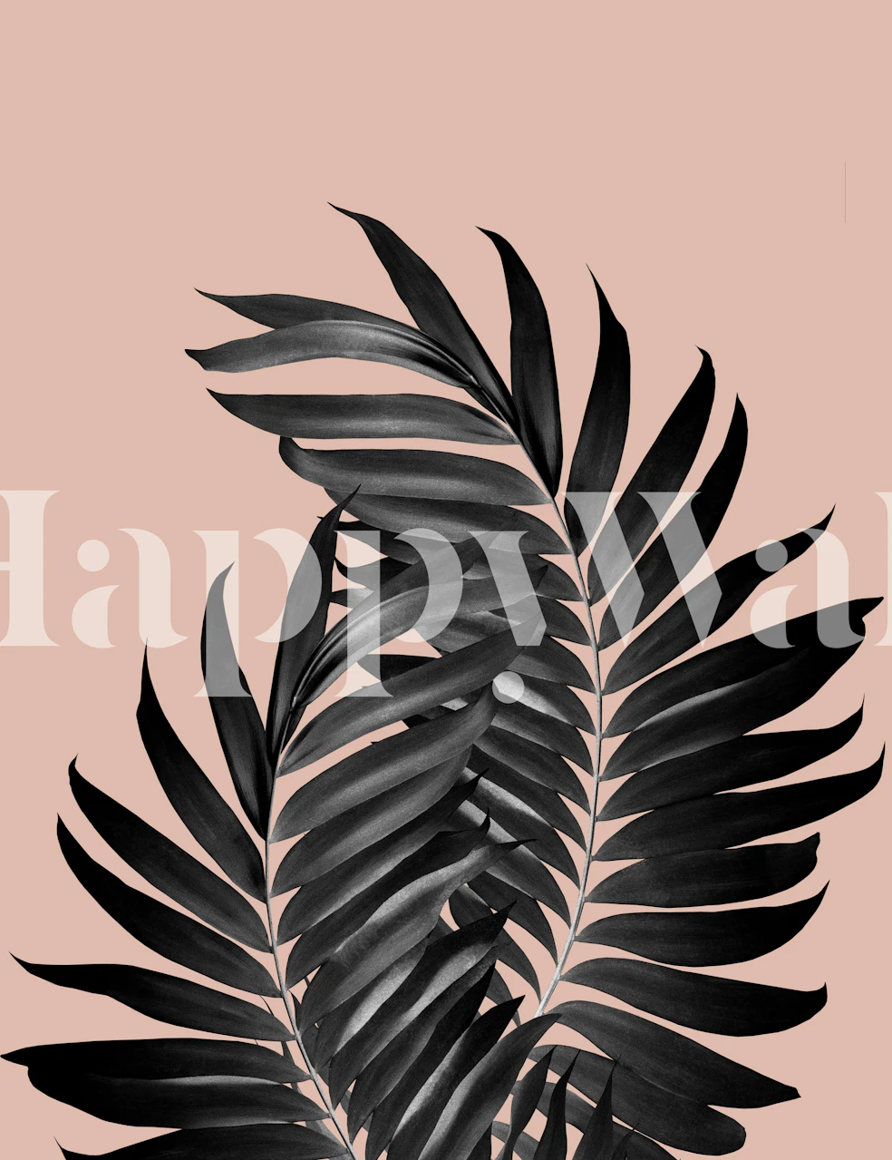 Palm leaves wallpaper in a room setting